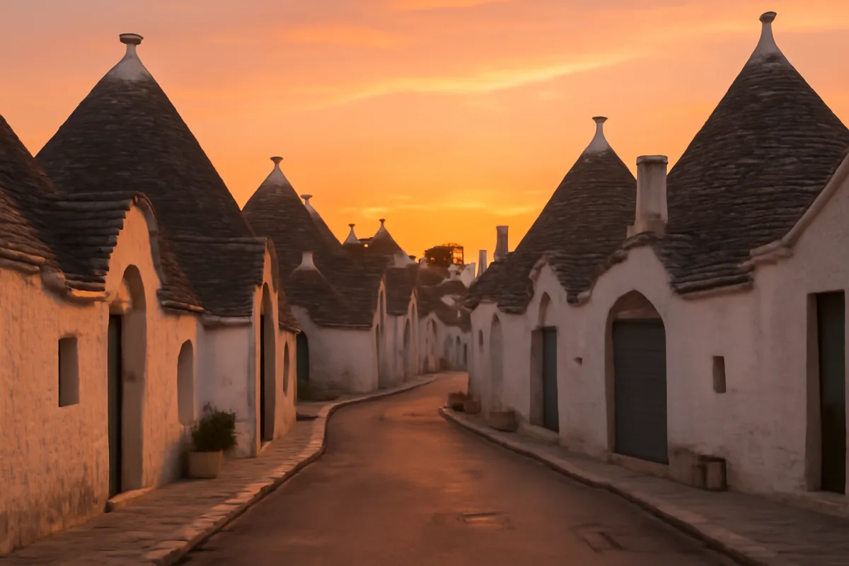 Trulli di Alberobello all'alba: l'orario in cui il quartiere Rione Monti si svela davvero